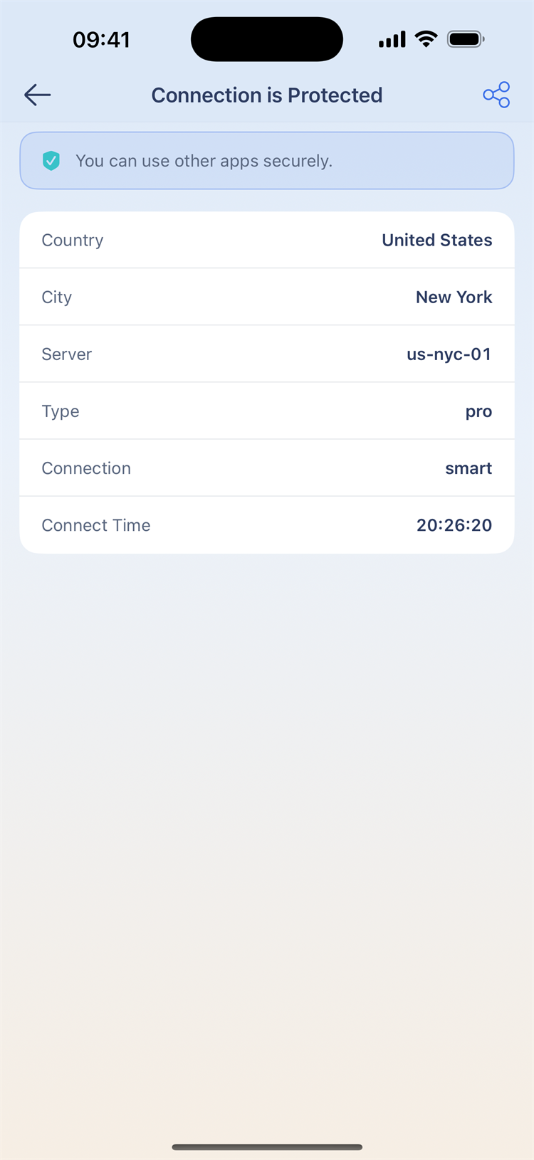لقطة شاشة لتطبيق HaloVPN 3