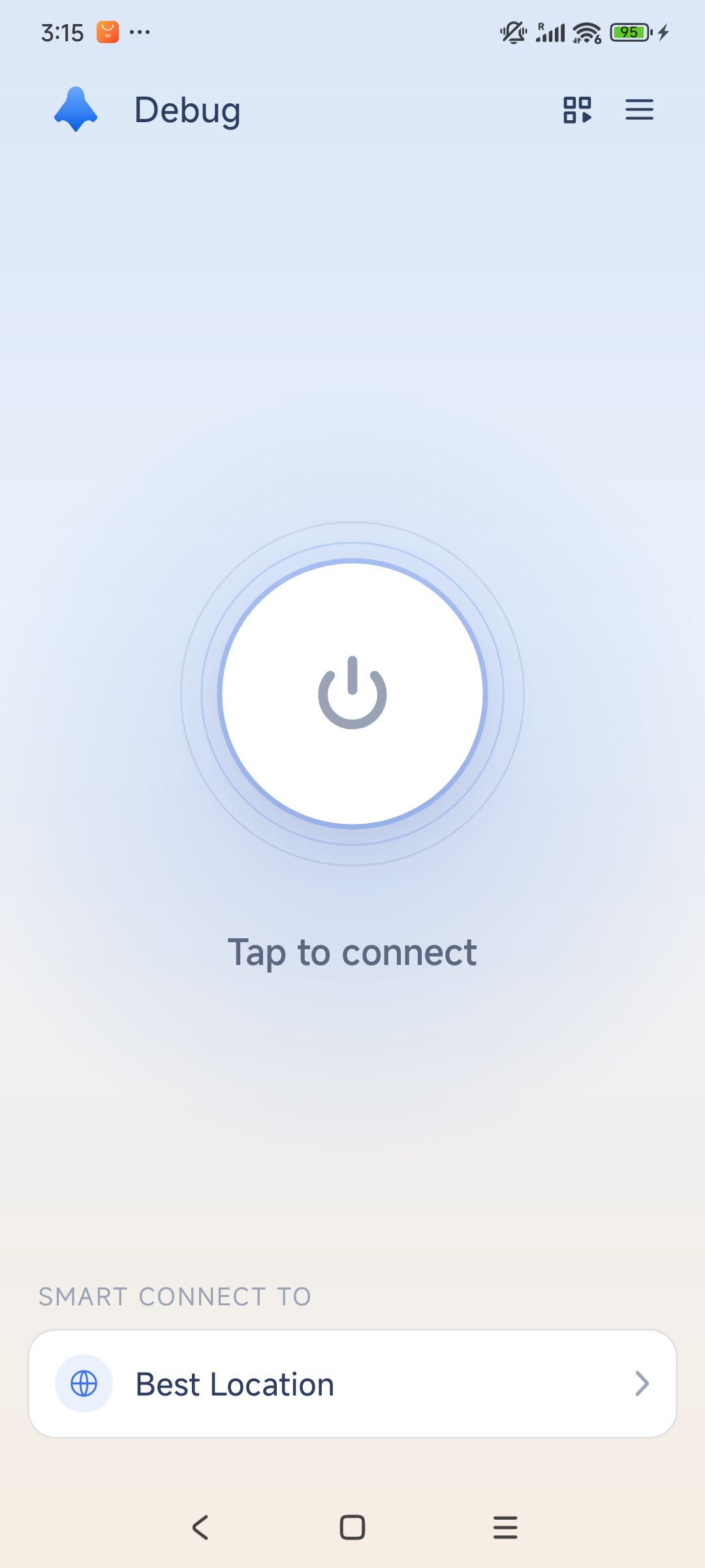HaloVPN Android 17.7.3 device capture (development build). Store appearance may differ.